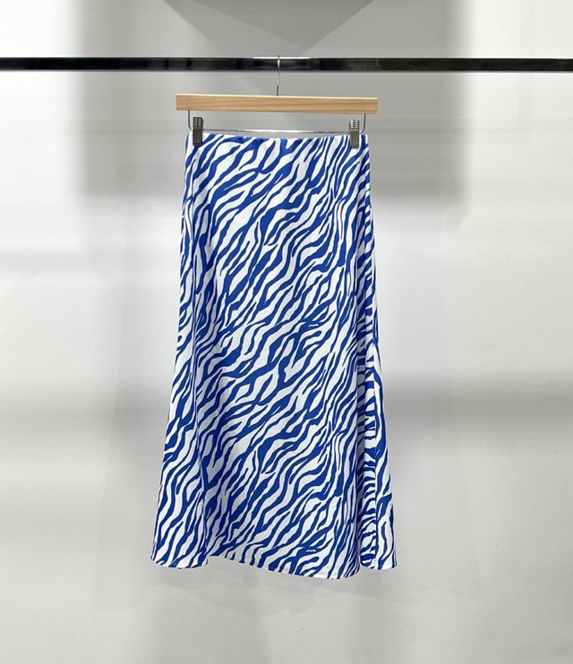 Jupe mi-longue à imprimé zèbre