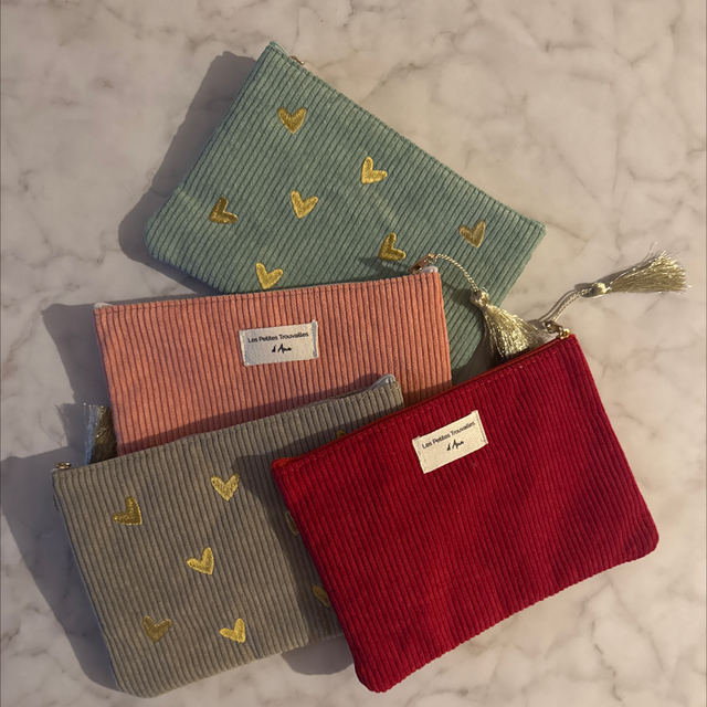 Trousse plate en velours