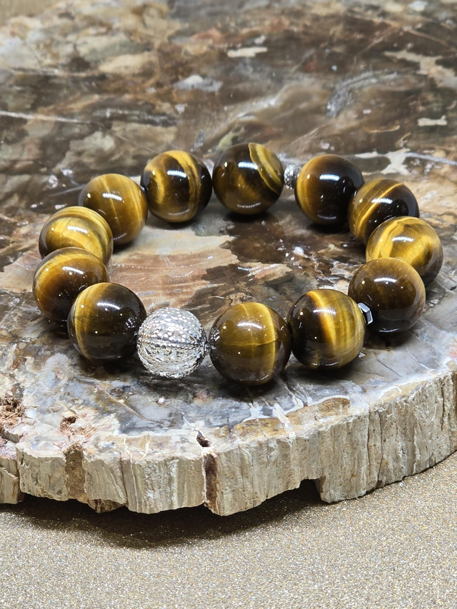 Bracelet Œil de tigre XXL en 1,4 cm 