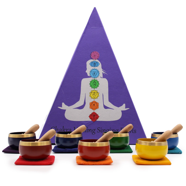 Chakra Pyramid Singing Bowl Gift Set (8cm)