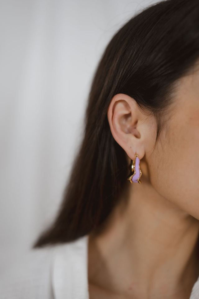 Polymer Clay Earrings ~ Golden Dream