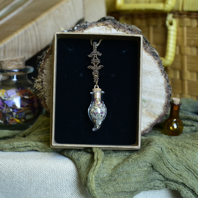 talisman totem sauge, rose & feuille d'or