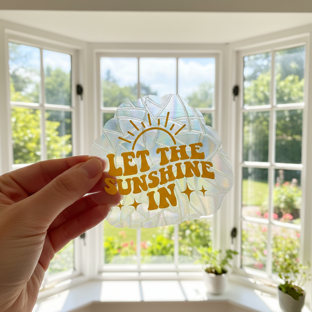 Attrape soleil sticker de fenêtre Let the sunshine in 