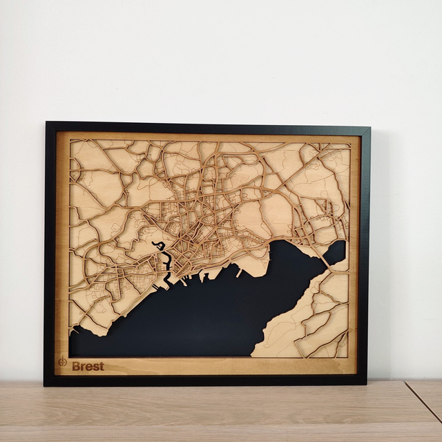 B06 – Carte de Brest 3D – Décoration Murale