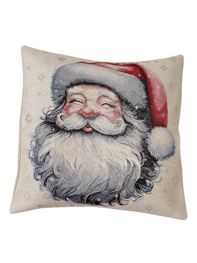 Coussin de Noël déhoussable "Père Noël visage"