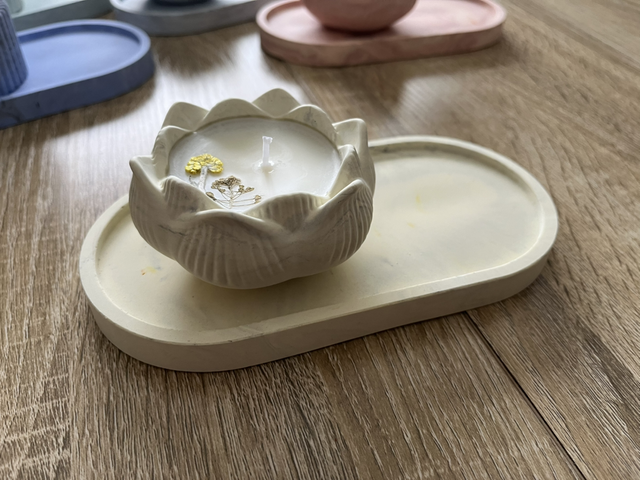 Bougie Lotus et son plateau