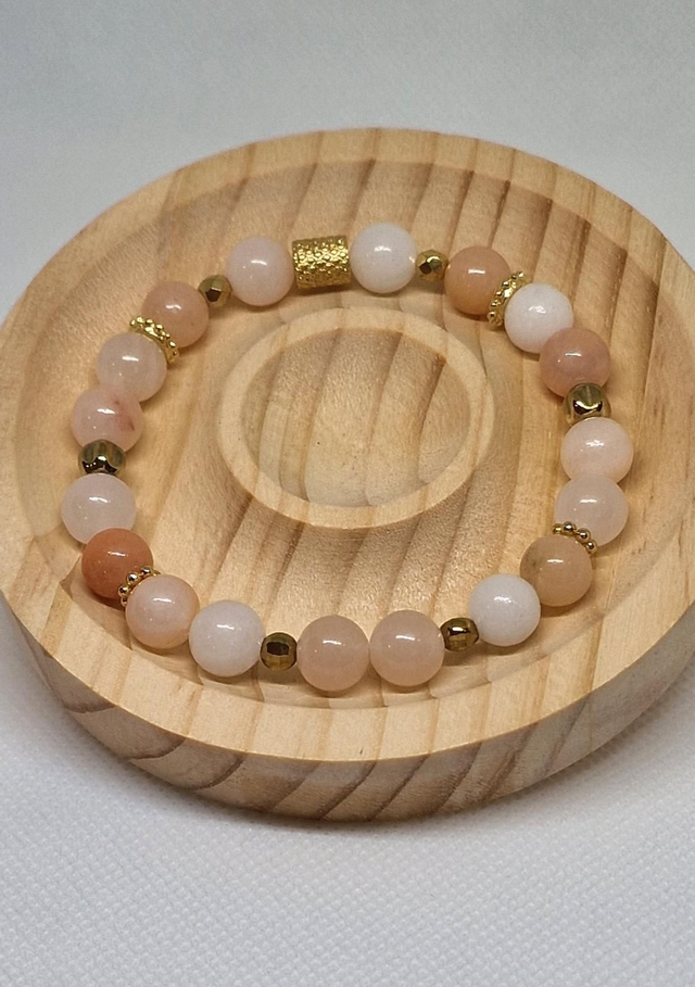 Bracelet d'Aventurine rose en 0,8 cm