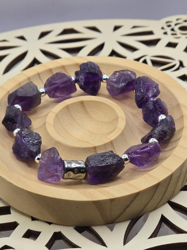 Bracelet Améthyste brute 
