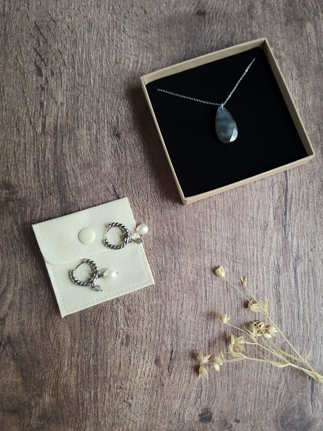 Créoles Givre argentés - Labradorite