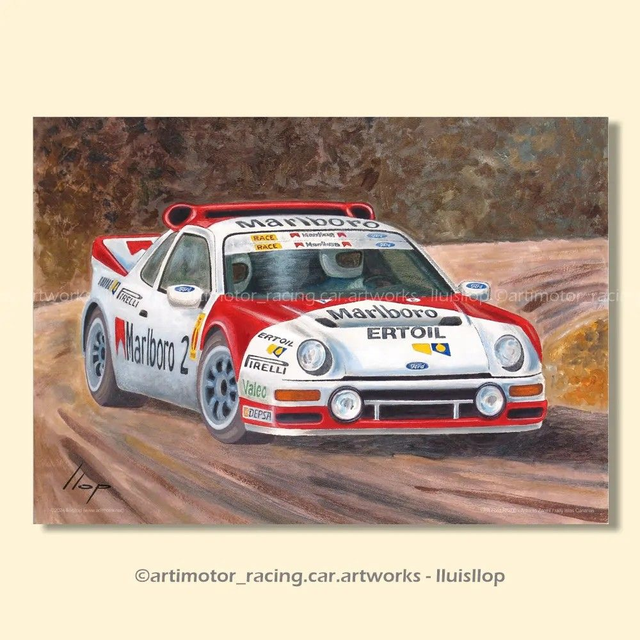 Artimotor póster Antonio Zanini A3 42x30 1986 Ford RS200