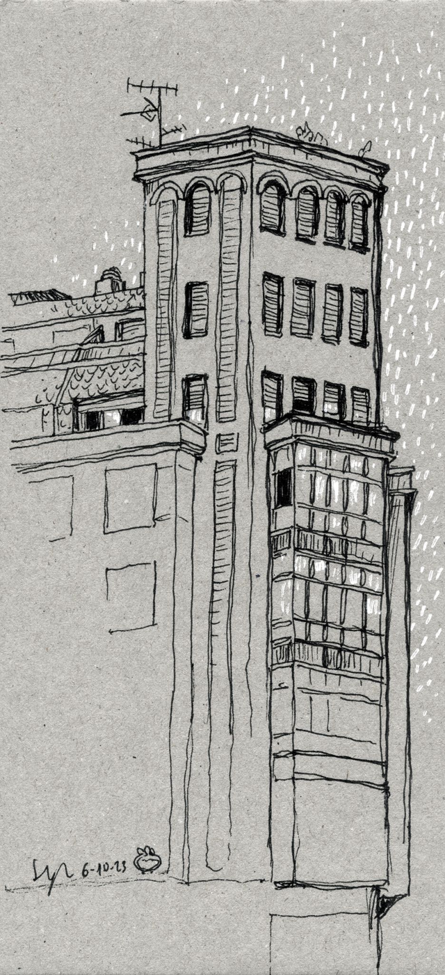 Dibujo edificio en calle García Salazar (Bilbao)