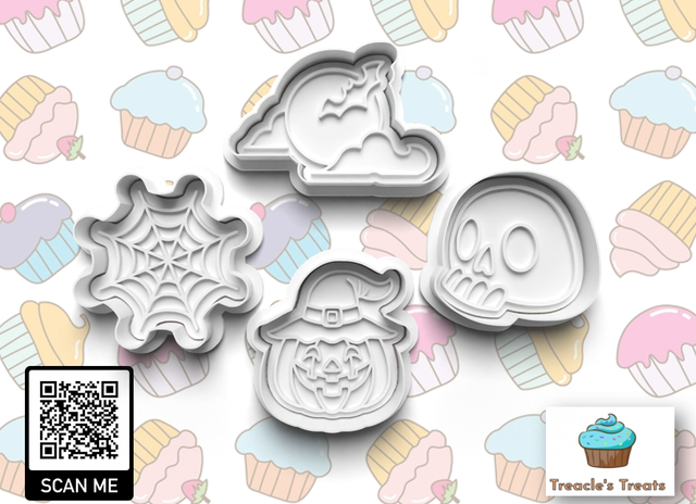 Halloween Fondant/cookie stamps with cutters 0699