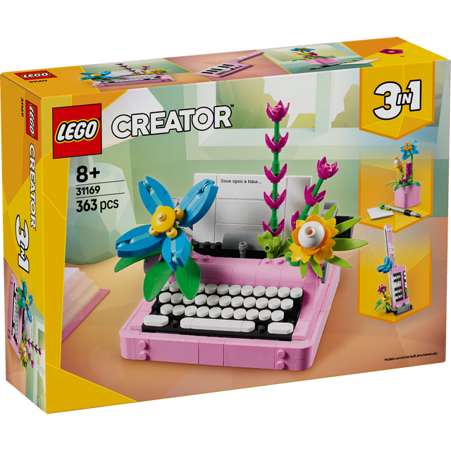 Lego Creator Typewriter With Flowers 