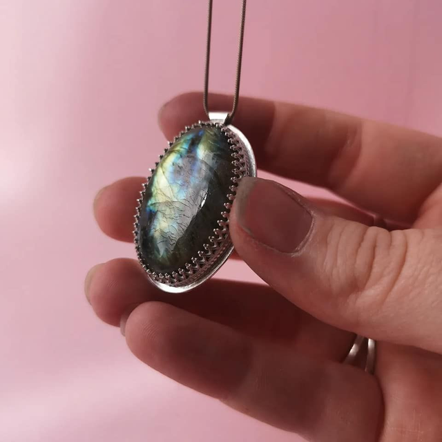 Labradorite Statement Pendant