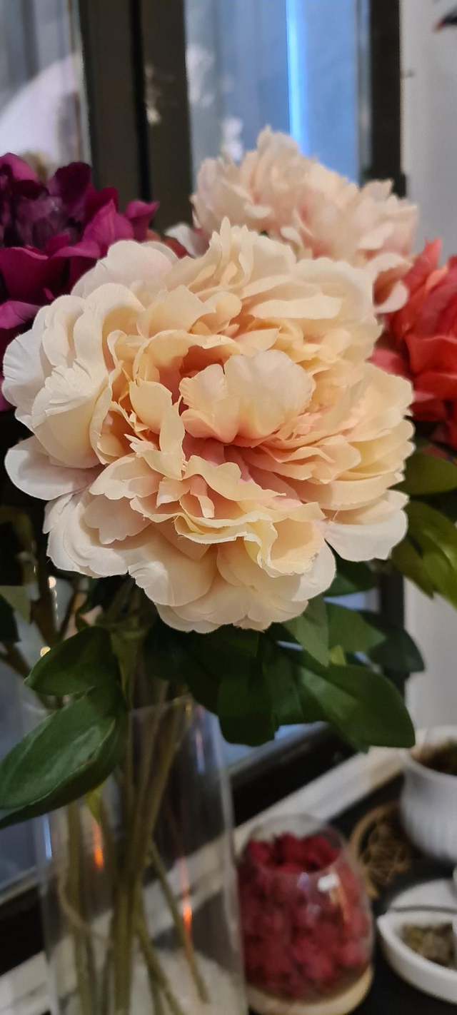 Fleur artificielle pivoine rose pâle 