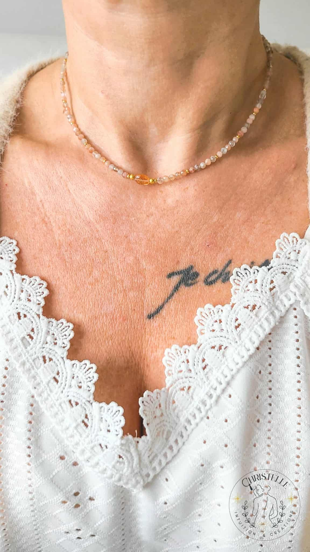 Collier Talisman Pierre de Soleil – Joie et Confiance