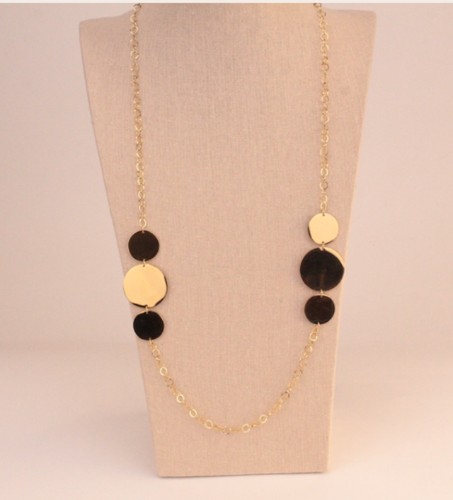 Collar acero disco dorado