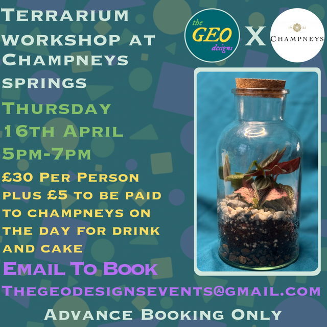 16th April Terrarium Workshop At Champneys Springs