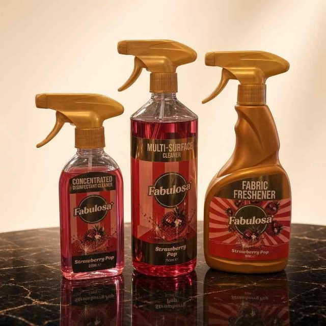 Fabulosa Strawberry Pop Home Cleaning Bundle – 3 Piece Set | Household Cleaning