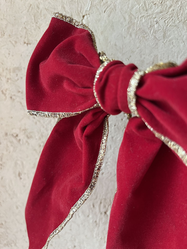 Noeuds rouges velours recyclés
