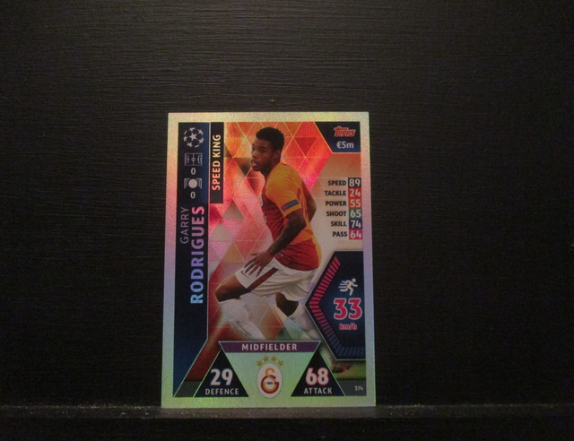 Garry Rodrigues - UEFA Champions League Match Attax 2018/19 Original Trading Card #374