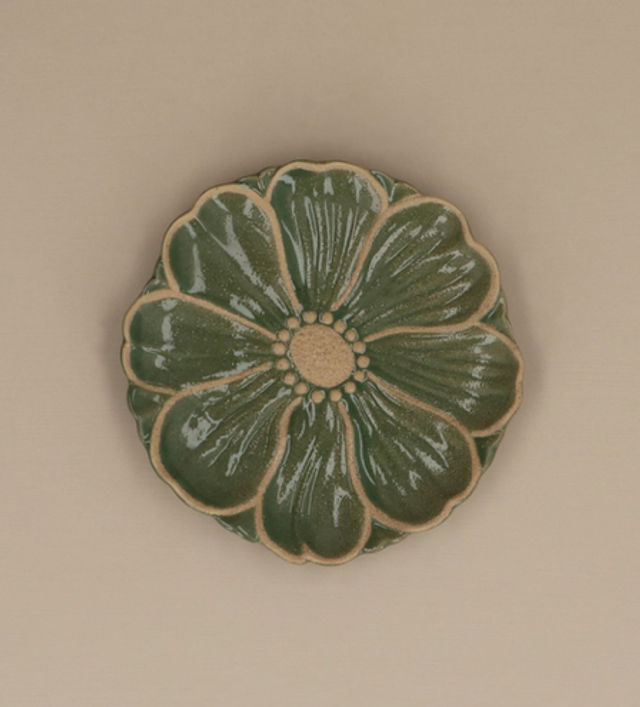 Green Flower Plate
