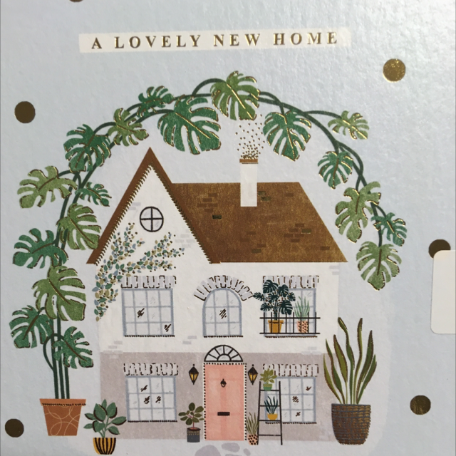 New Home - House on spotty background. WW