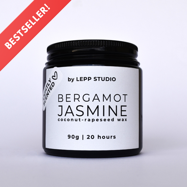 "BERGAMOT JASMINE" lightly scented candle