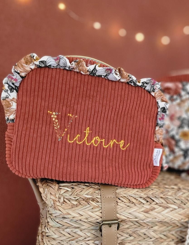 Trousse de toilette terracota fronces 