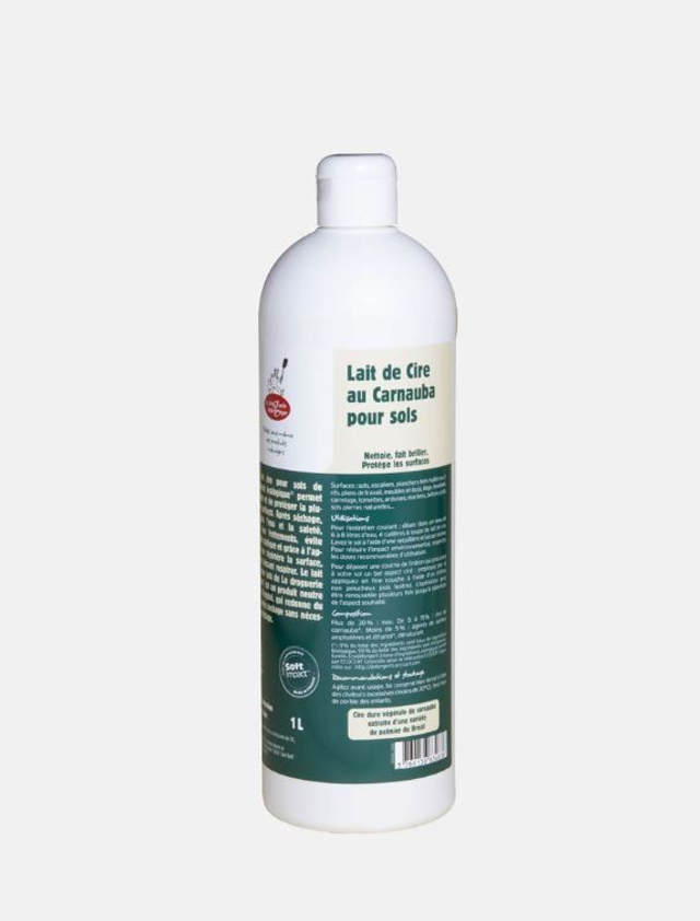 Lait cire au Carnauba Bio 1L - Entretien écologique sols et parquets