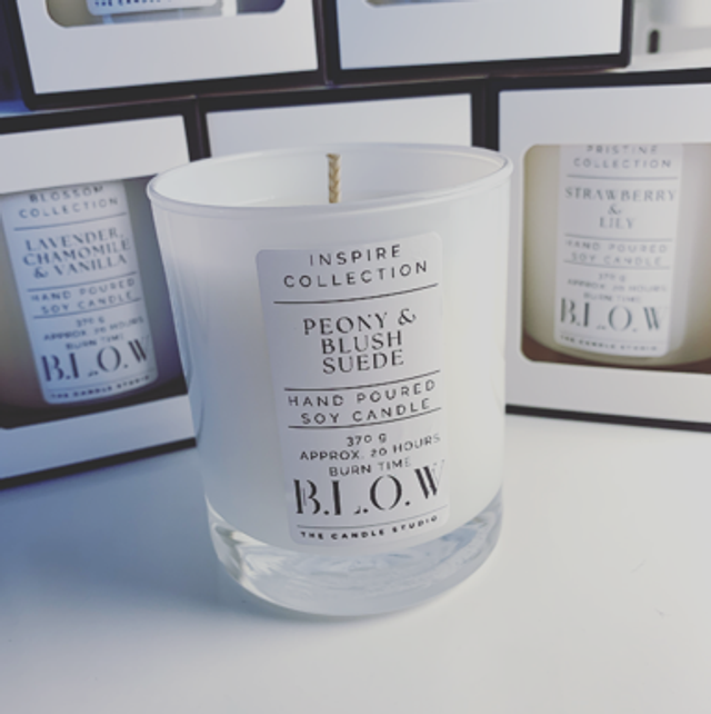 Inspire Collection - Peony and Blush Suede Candle