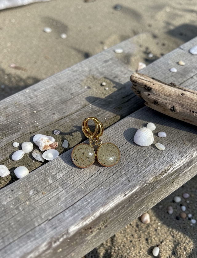 Bijou de sable - Boucle d'oreille Cannes