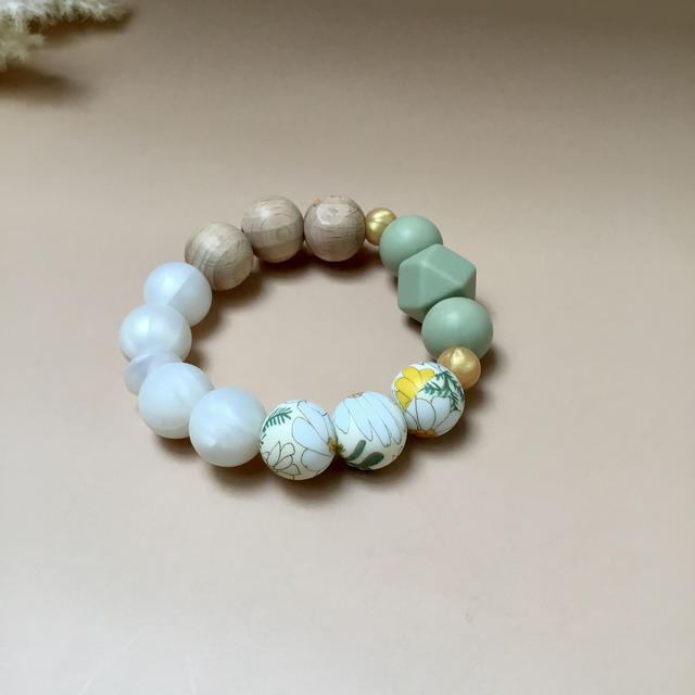 Jouet de dentition monstera jaune 