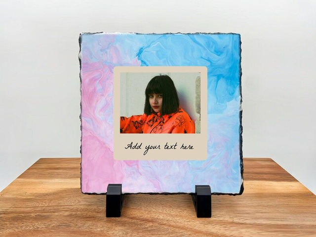 Personalised Slate Tile - Custom Rock Slate - Colourful Design