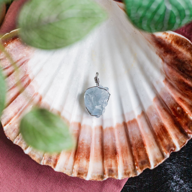Celestite Pendant Stainless Steel