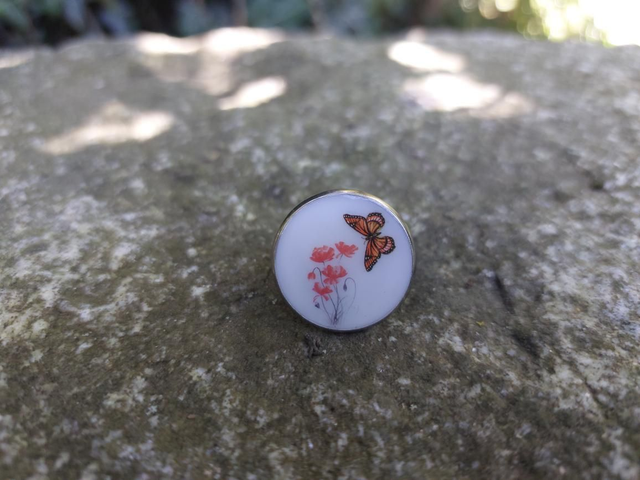 Bague papillon rouge