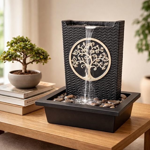 "Arbre de vie rond" - Fontaine en résine 29 cm