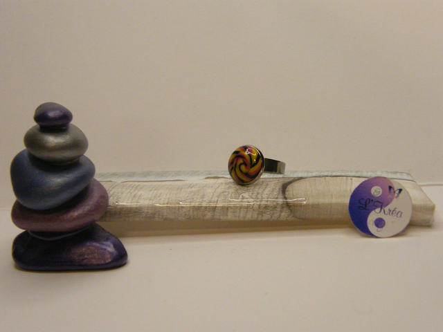 Cabochon Escargot Jaune/Rose/Noir