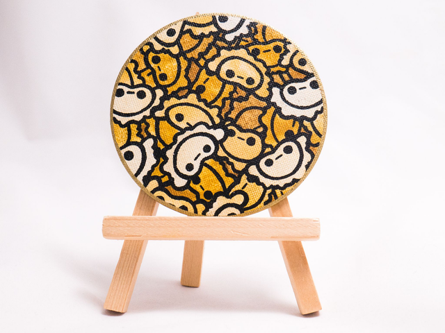 PIEROGI magnes ręcznie malowany, akwarela, kształt koło