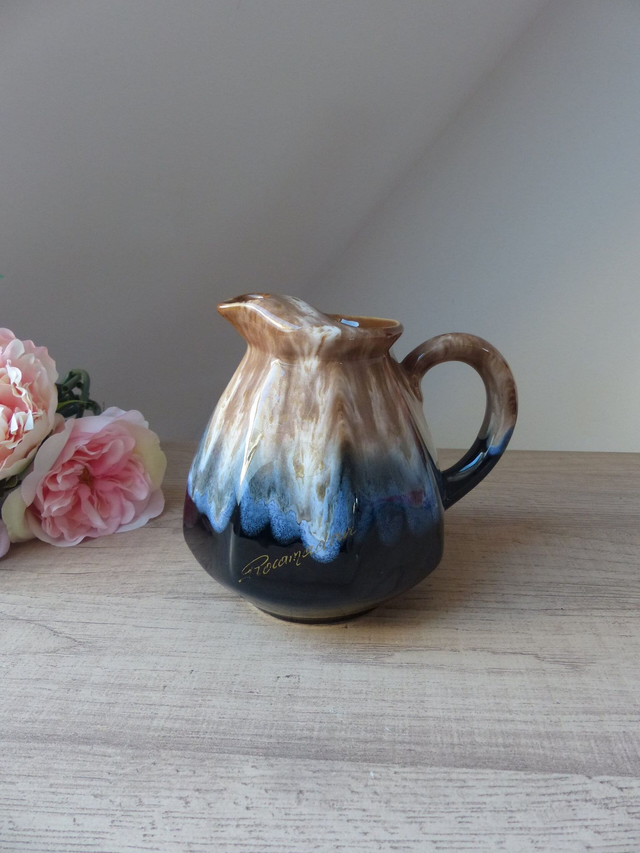 Pichet Carafe En Grès Flammé Souvenir Signé Rocamadour Vintage, Cadeau, Décoration Intérieur