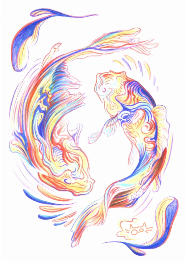 Série animaux marins - duo de Carpes