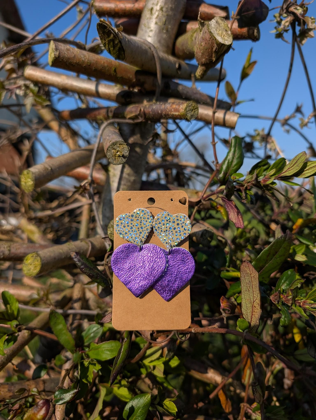 Boucles d&#039;oreilles Marie Laure mml002 violet irisé 