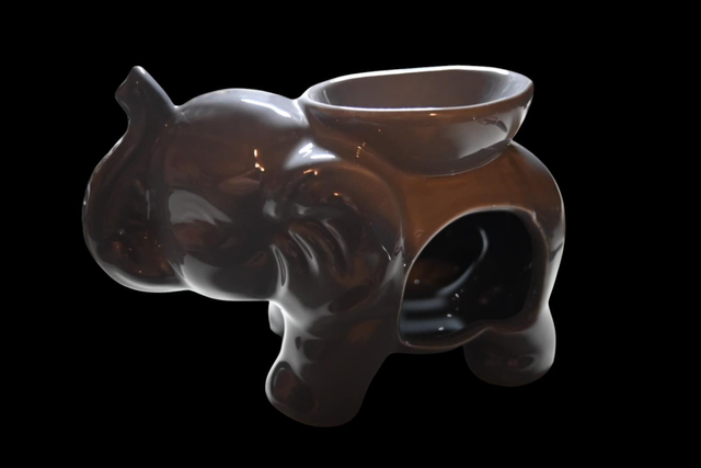 Brûle-Parfum Éléphant – "Énergie Sacrée" (Gris)