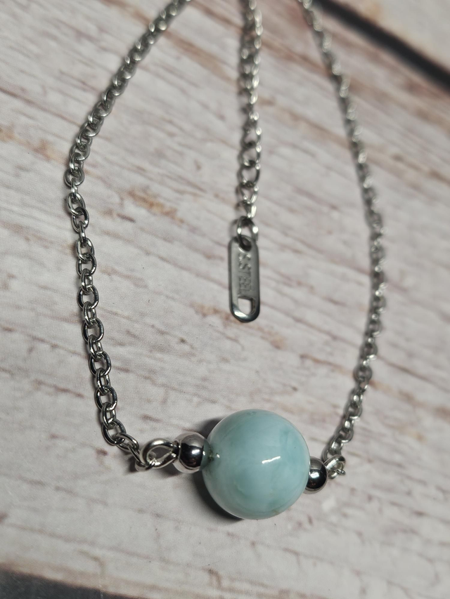 Bracelet en Larimar &amp; Acier inoxydable