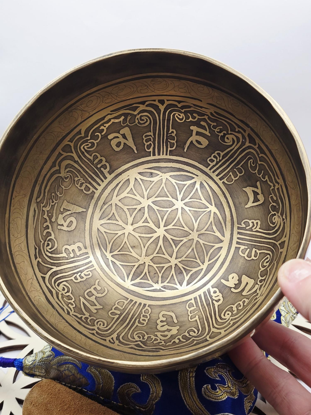 Bol chantant Tibétain fleur de vie 