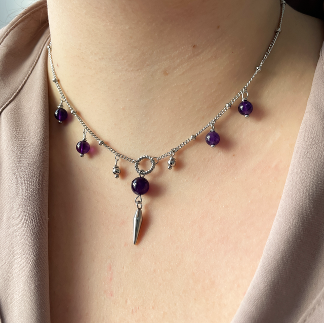 Collier pendule améthyste