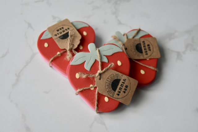 Handmade Clay Strawberry Coasters