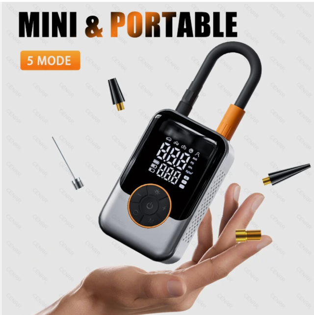 Pompe à air électrique portable pro dc  avec écran LCD – Voiture, moto, vélo, ballon