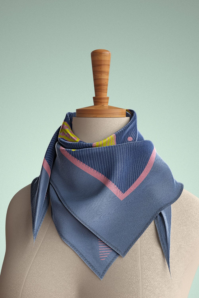 Foulard carré Gombos Saumon Satiné 70 cm x 70 cm
