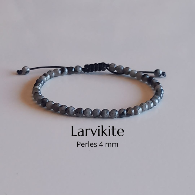 Bracelet ajustable en Larvikite